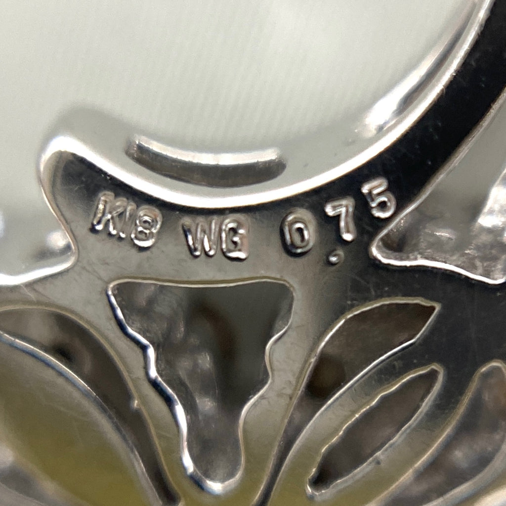 フラワーモチーフ デザインネックレス WG ホワイトゴールド ペンダント 花 ネックレス K18 WG ダイヤモンド レディース 【中古】nbjwl