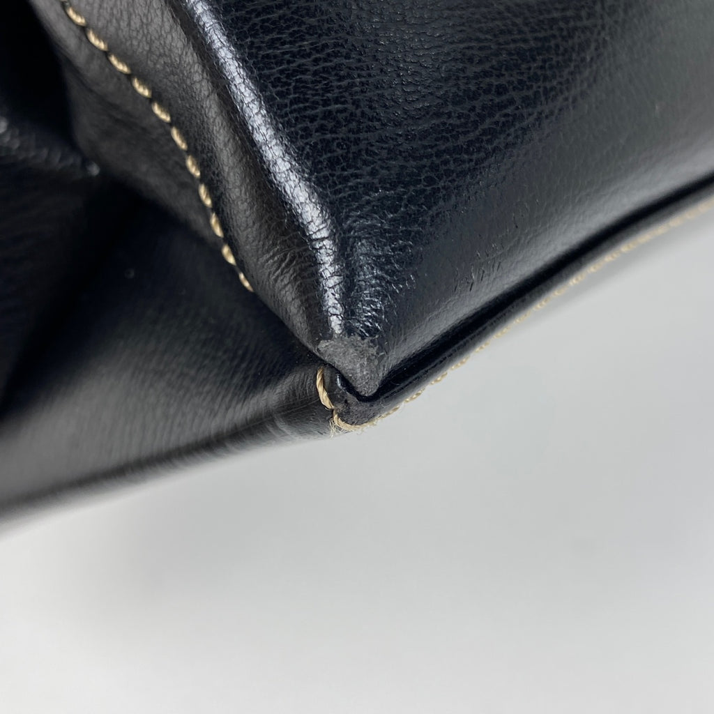 ロエベ ベラスケス ハンドバッグ ロゴ ハンドバッグ レザー ブラック ブラウン レディース 【中古】 brbag