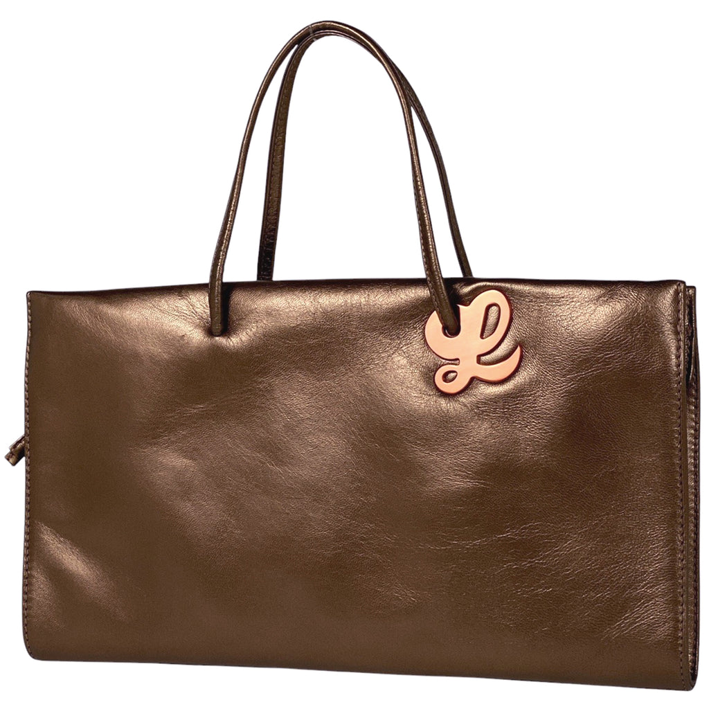ロエベ ロゴ ハンドバッグ 手提げ ハンドバッグ レザー ブロンズ レディース 【中古】 brbag