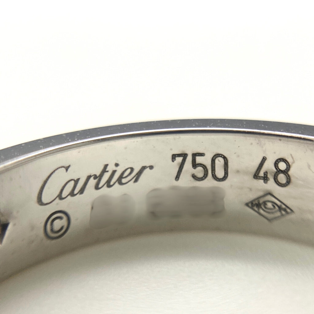 カルティエ ミニラブ リング WG ホワイトゴールド 指輪 1P ダイヤモンド リング 8号 750 ダイヤモンド レディース 【中古】brjwl