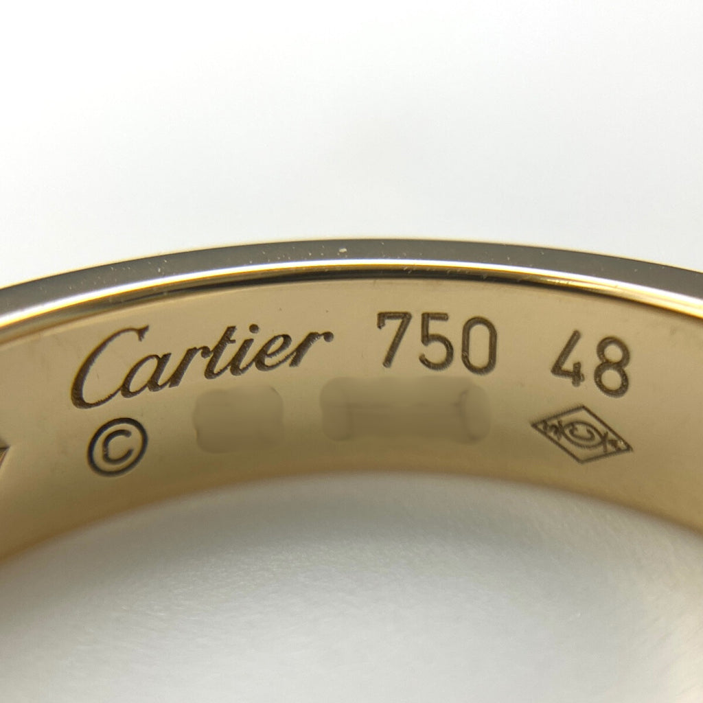 カルティエ ミニラブ リング YG イエローゴールド 1P ダイヤモンド 指輪 リング 8号 750 ダイヤモンド レディース 【中古】brjwl