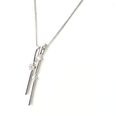 タサキ メレダイヤ デザインネックレス WG ホワイトゴールド ペンダント ネックレス K18 WG ダイヤモンド レディース 【中古】brjwl