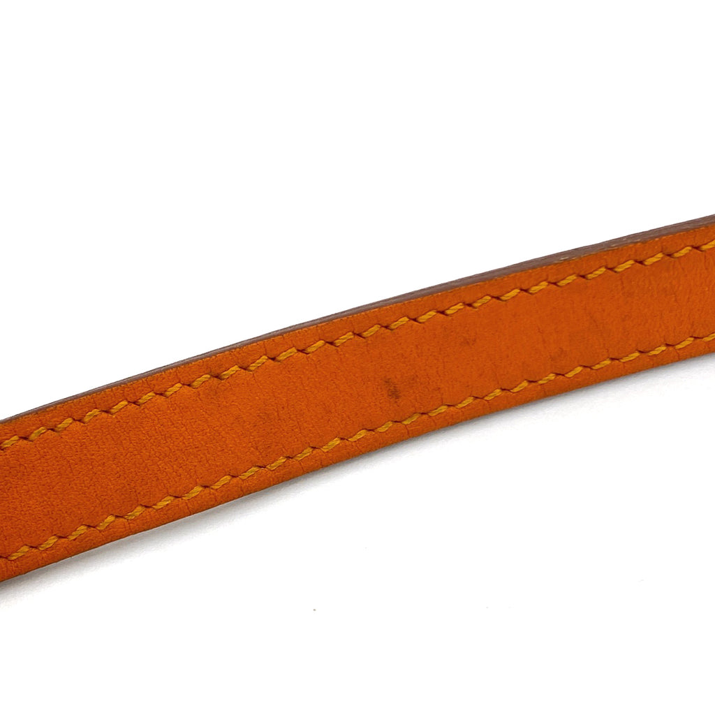 エルメス ケリー ドゥブルトゥール ブレスレット 2連 バングル ブレスレット レザー オレンジ レディース 【中古】bracc