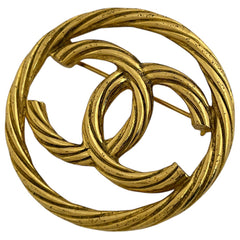 シャネル ココマーク ブローチ ラウンド ブローチ GP ゴールド レディース 【中古】bracc