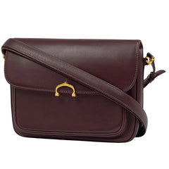 カルティエ マストライン ショルダーバッグ レザー ボルドー レディース 【中古】brbag