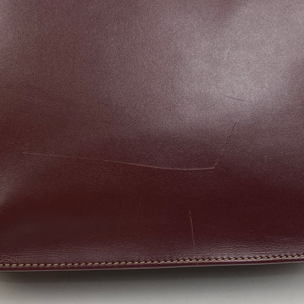 カルティエ マストライン ショルダーバッグ レザー ボルドー レディース 【中古】brbag