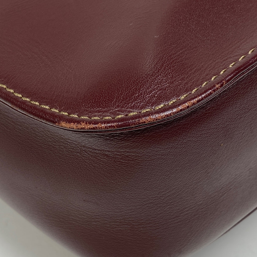 カルティエ マストライン ショルダーバッグ レザー ボルドー レディース 【中古】brbag
