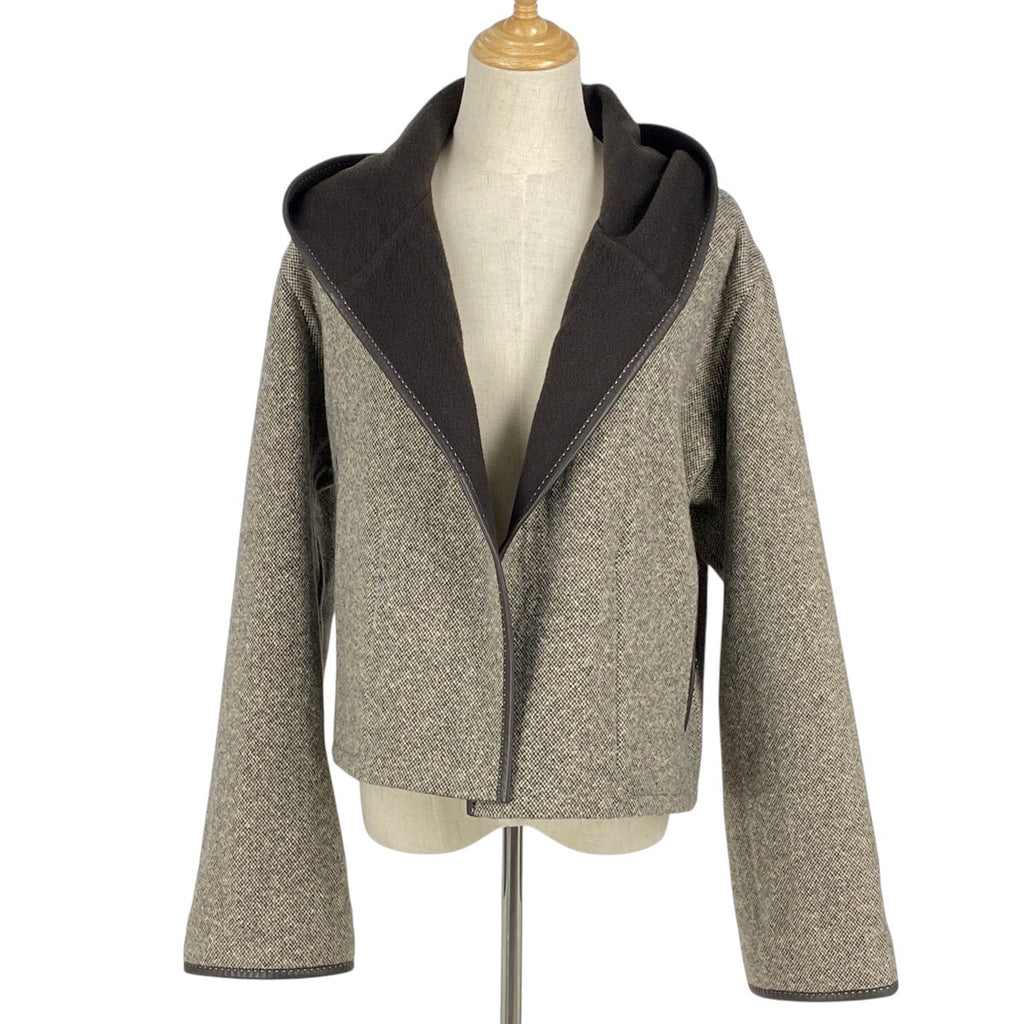エルメス リバーシブル ショートコート フード コート パイピング アウター その他コート カシミヤ ブラウン レディース 【中古】brapp