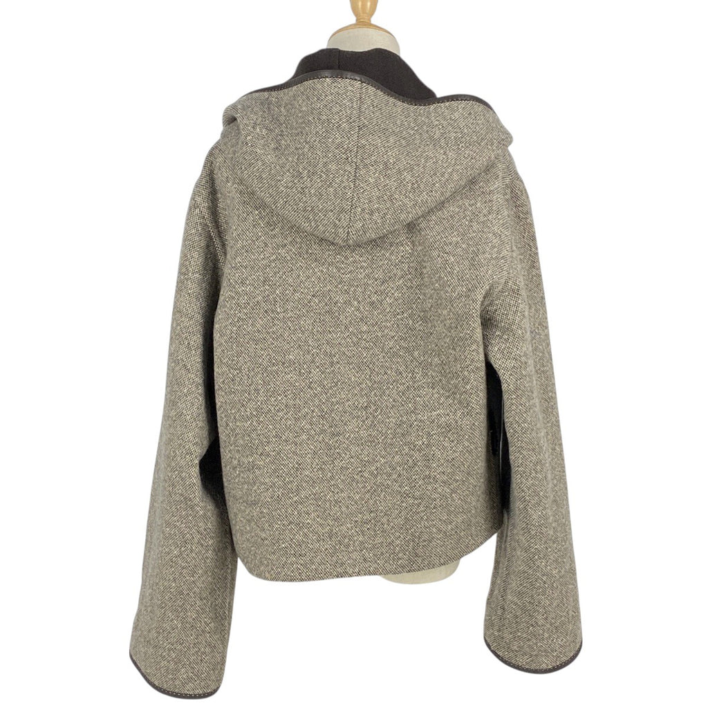 エルメス リバーシブル ショートコート フード コート パイピング アウター その他コート カシミヤ ブラウン レディース 【中古】brapp