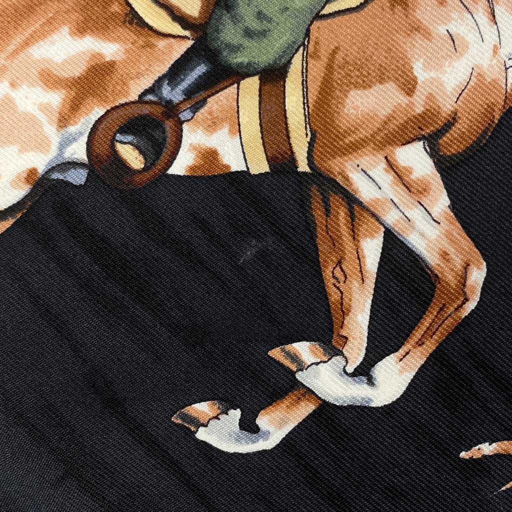 エルメス カレ 90 PAMPA パンパ 馬 スカーフ シルク ブラック マルチカラー レディース 【中古】brbag