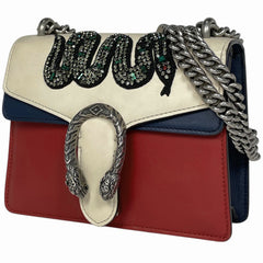 グッチ デュオニソス チェーン ショルダーバッグ 斜め掛け ショルダーバッグ レザー ホワイト レッド ブルー 421970 レディース 【中古】brbag