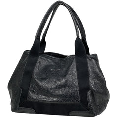 バレンシアガ ネイビー カバス S ハンドバッグ ロゴ トートバッグ レザー ブラック 542017 レディース 【中古】brbag