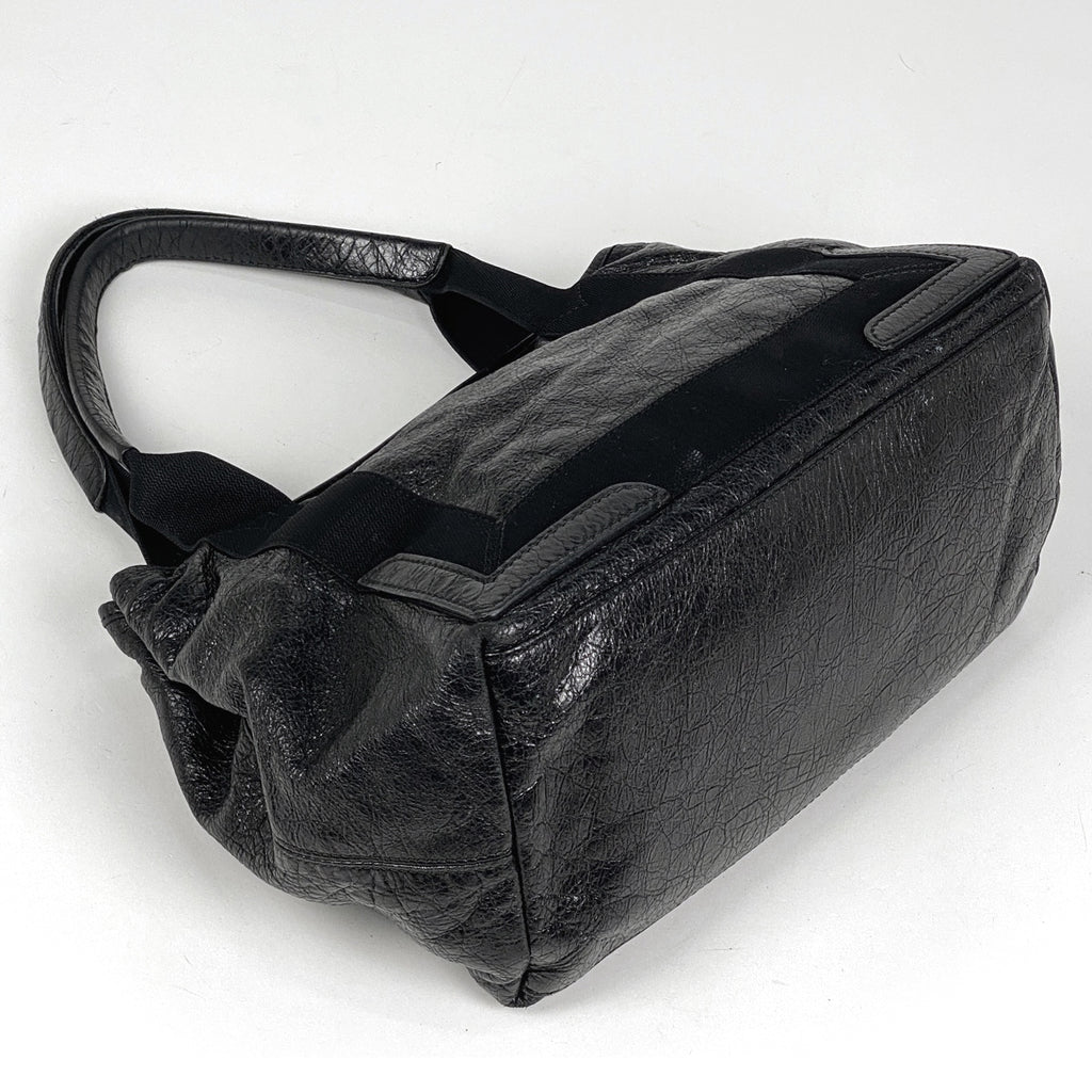 バレンシアガ ネイビー カバス S ハンドバッグ ロゴ トートバッグ レザー ブラック 542017 レディース 【中古】brbag