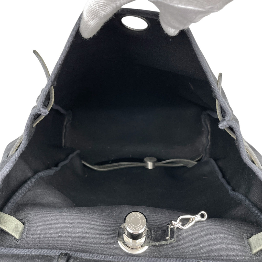 エルメス エールバッグ アド PM 2WAY ハンドバッグ リュック トワルオフィシエ ブラック □F レディース 【中古】