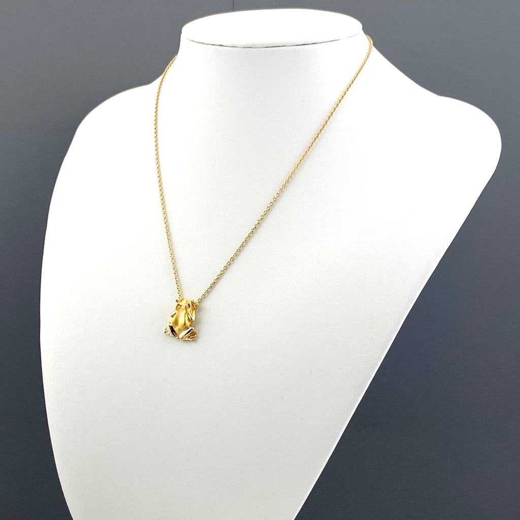 【在庫一掃】 カレライカレラ ルビー デザインネックレス YG イエローゴールド ペンダント カエル ネックレス 750 ルビー レディース 【中古】brjwl