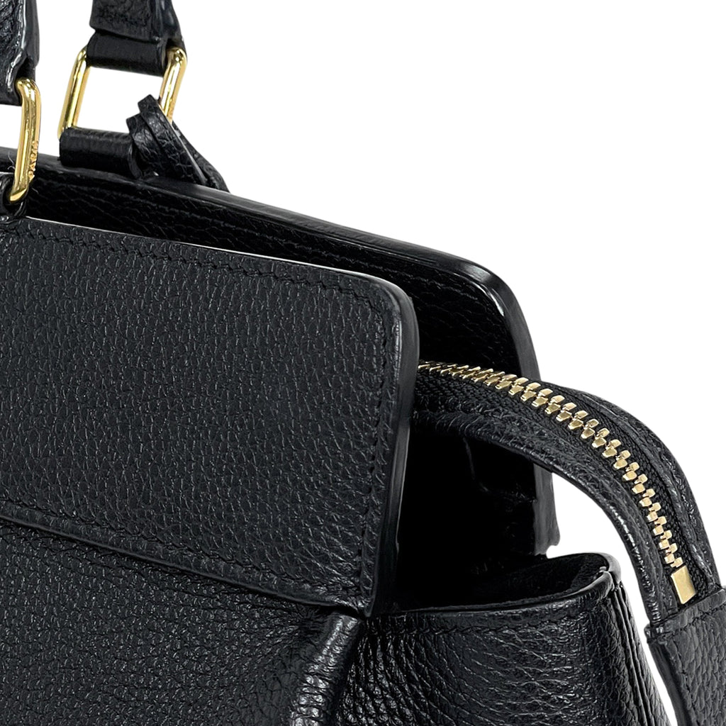 【在庫一掃】 セリーヌ ミディアム カバ ドゥ フランス ハンドバッグ トートバッグ ハンドバッグ レザー ブラック レディース 【中古】 brbag