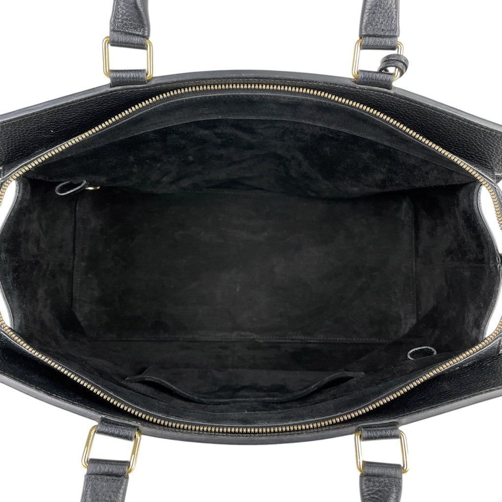 【在庫一掃】 セリーヌ ミディアム カバ ドゥ フランス ハンドバッグ トートバッグ ハンドバッグ レザー ブラック レディース 【中古】 brbag