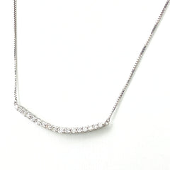 メレダイヤ デザインネックレス WG ホワイトゴールド ペンダント ネックレス K18 WG ダイヤモンド レディース 【中古】nbjwl