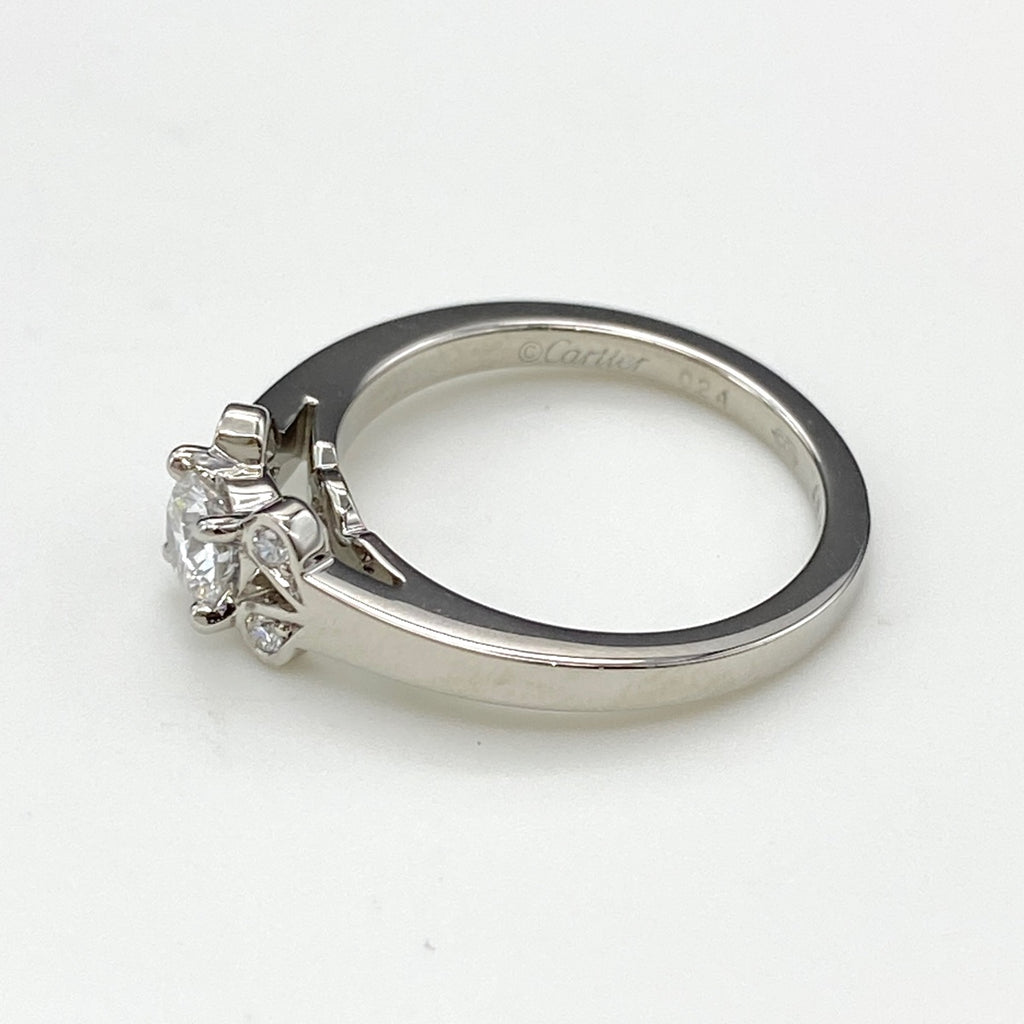 カルティエ バレリーナ リング プラチナ 指輪 メレダイヤ リング 5号 Pt950 ダイヤモンド レディース 【中古】brjwl