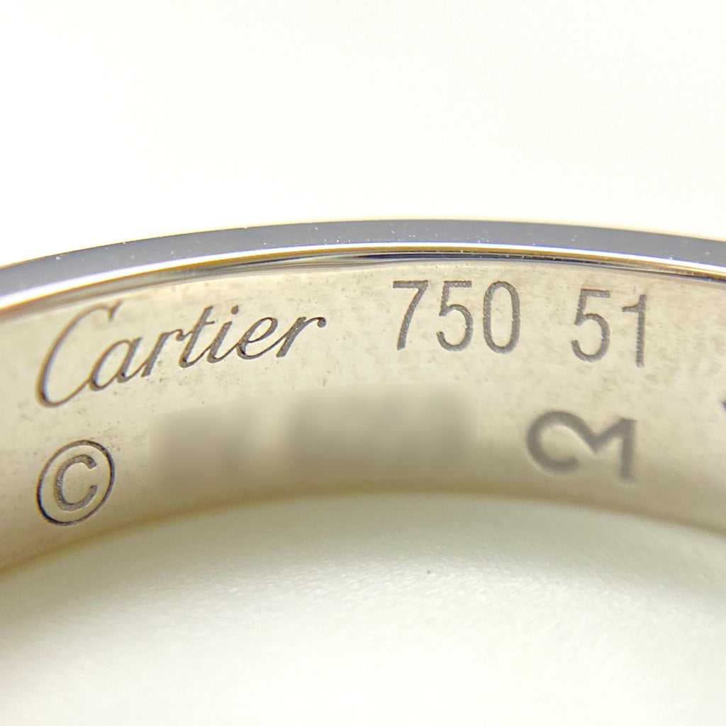 カルティエ ミニ ラブ リング WG ホワイトゴールド 指輪 1Pダイヤ リング 10.5号 750 ダイヤモンド レディース 【中古】brjwl