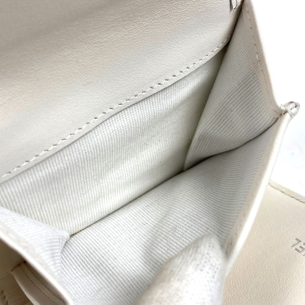 シャネル ココマーク 三つ折り 財布 マトラッセ 三つ折り財布 キャビアスキン ホワイト レディース 【中古】brbag