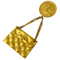 シャネル ココマーク ブローチ スイング マトラッセ カンボン ブローチ GP ゴールド レディース 【中古】bracc