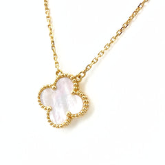 ヴァンクリーフ&アーペル ヴィンテージ アルハンブラ ネックレス YG イエローゴールド ペンダント 四つ葉 クローバー ネックレス 750 シェル レディース 【中古】brjwl