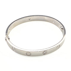 カルティエ ラブ ブレスレット 腕輪 ハーフダイヤ メレダイヤ ブレスレット 750 ダイヤモンド レディース 【中古】brjwl