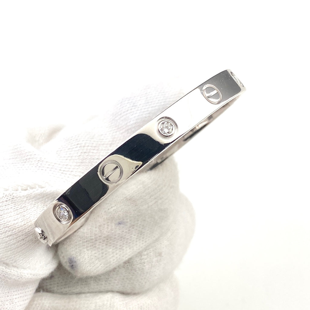 カルティエ ラブ ブレスレット 腕輪 ハーフダイヤ メレダイヤ ブレスレット 750 ダイヤモンド レディース 【中古】brjwl