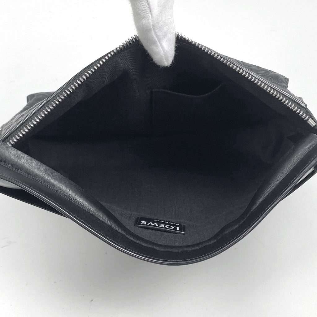 ロエベ アナグラム ショルダーバッグ 斜め掛け ショルダーバッグ レザー ブラック レディース 【中古】brbag