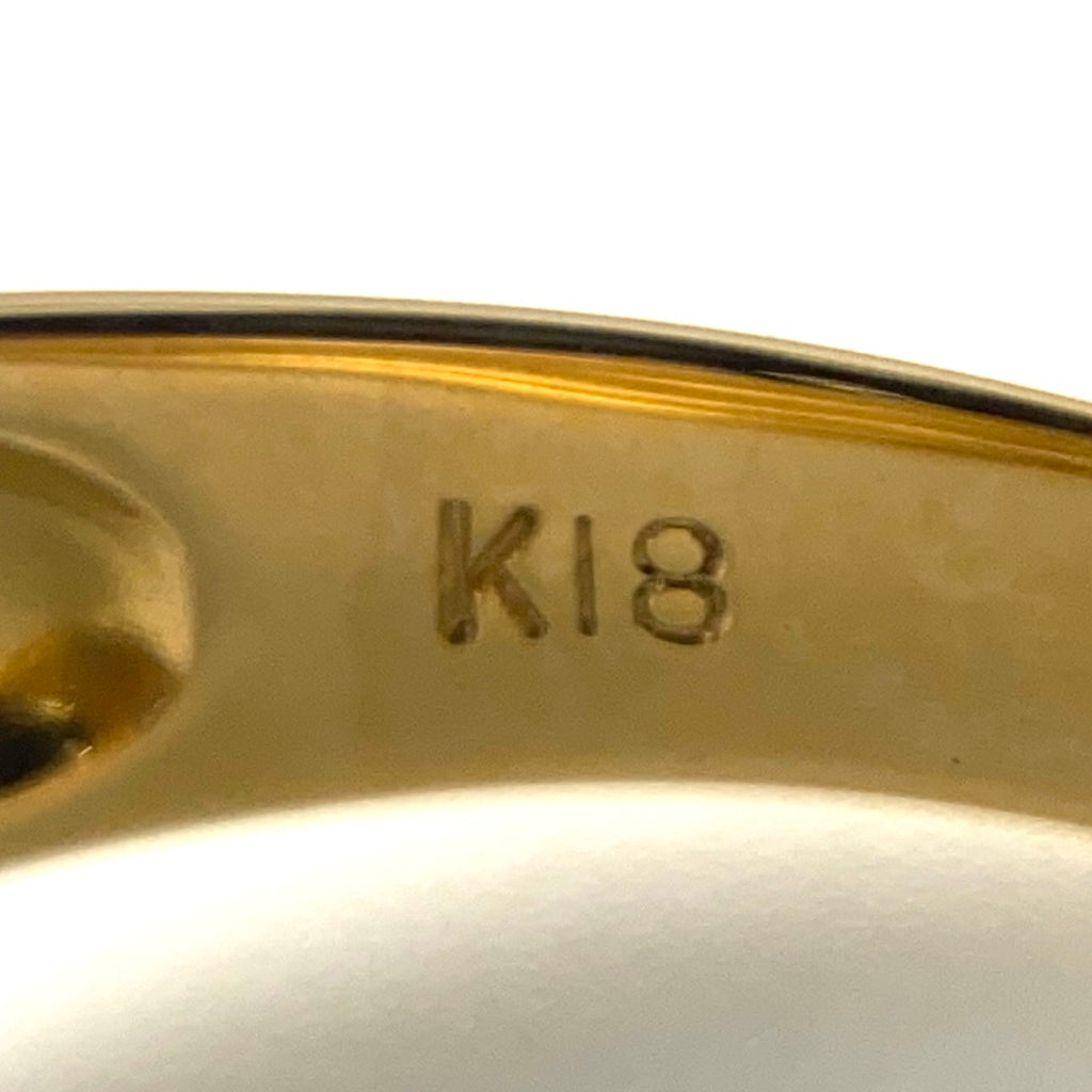 サファイア デザインリング YG イエローゴールド 指輪 リング 10号 K18 ダイヤモンド レディース 【中古】nbjwl