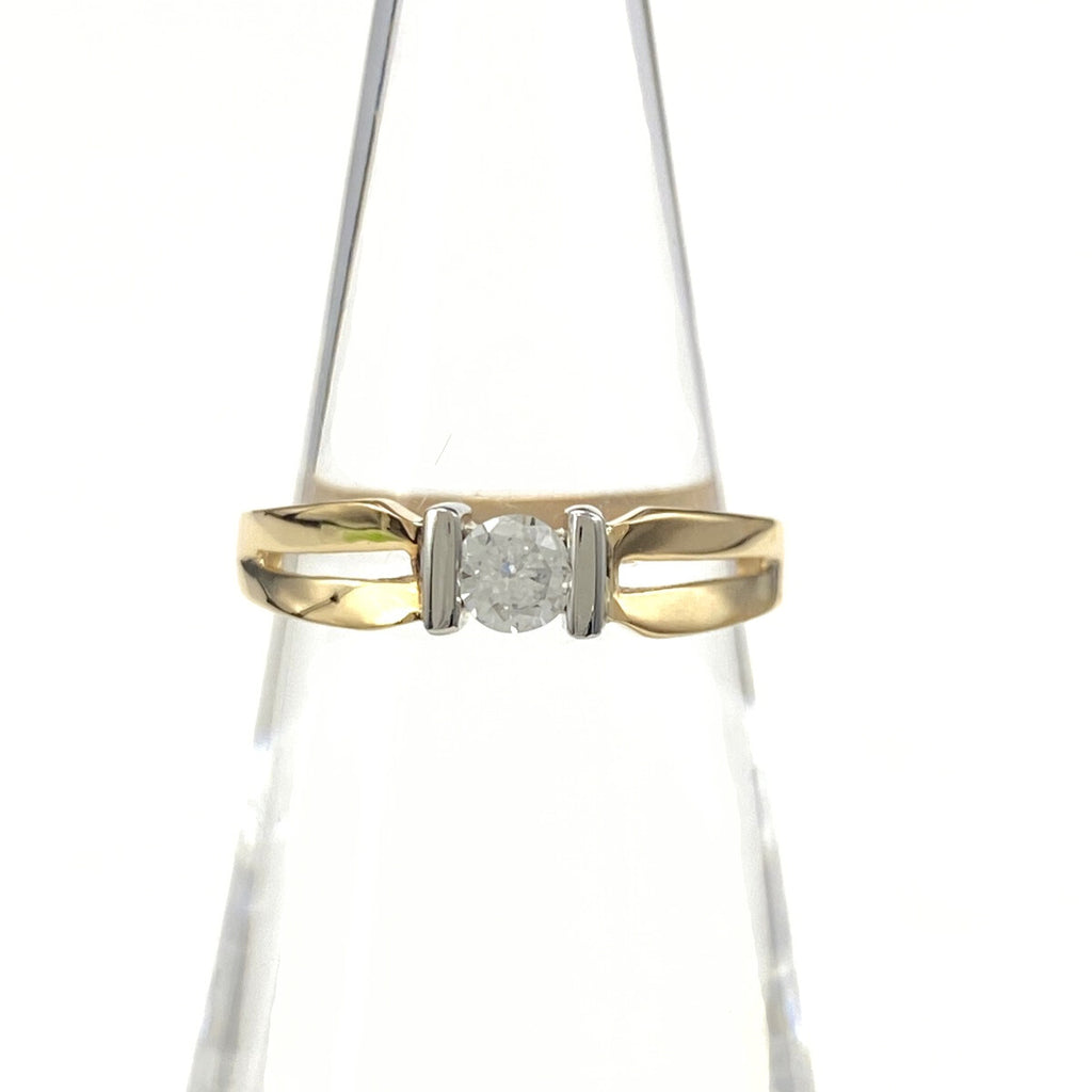 メレダイヤ デザインリング YG イエローゴールド プラチナ 指輪 リング 10.5号 K18 Pt900 ダイヤモンド レディース 【中古】nbjwl