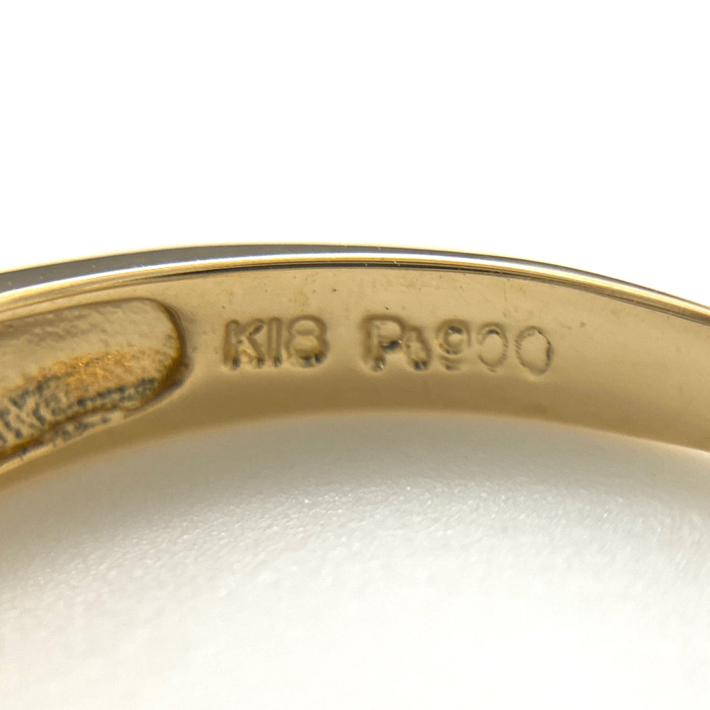 メレダイヤ デザインリング YG イエローゴールド プラチナ 指輪 リング 10.5号 K18 Pt900 ダイヤモンド レディース 【中古】nbjwl