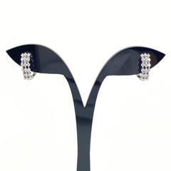 メレダイヤ デザインピアス WG ホワイトゴールド 2WAY イヤリング ピアス Pt900 ダイヤモンド レディース 【中古】nbjwl