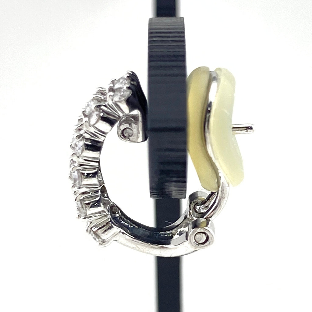 メレダイヤ デザインピアス WG ホワイトゴールド 2WAY イヤリング ピアス Pt900 ダイヤモンド レディース 【中古】nbjwl