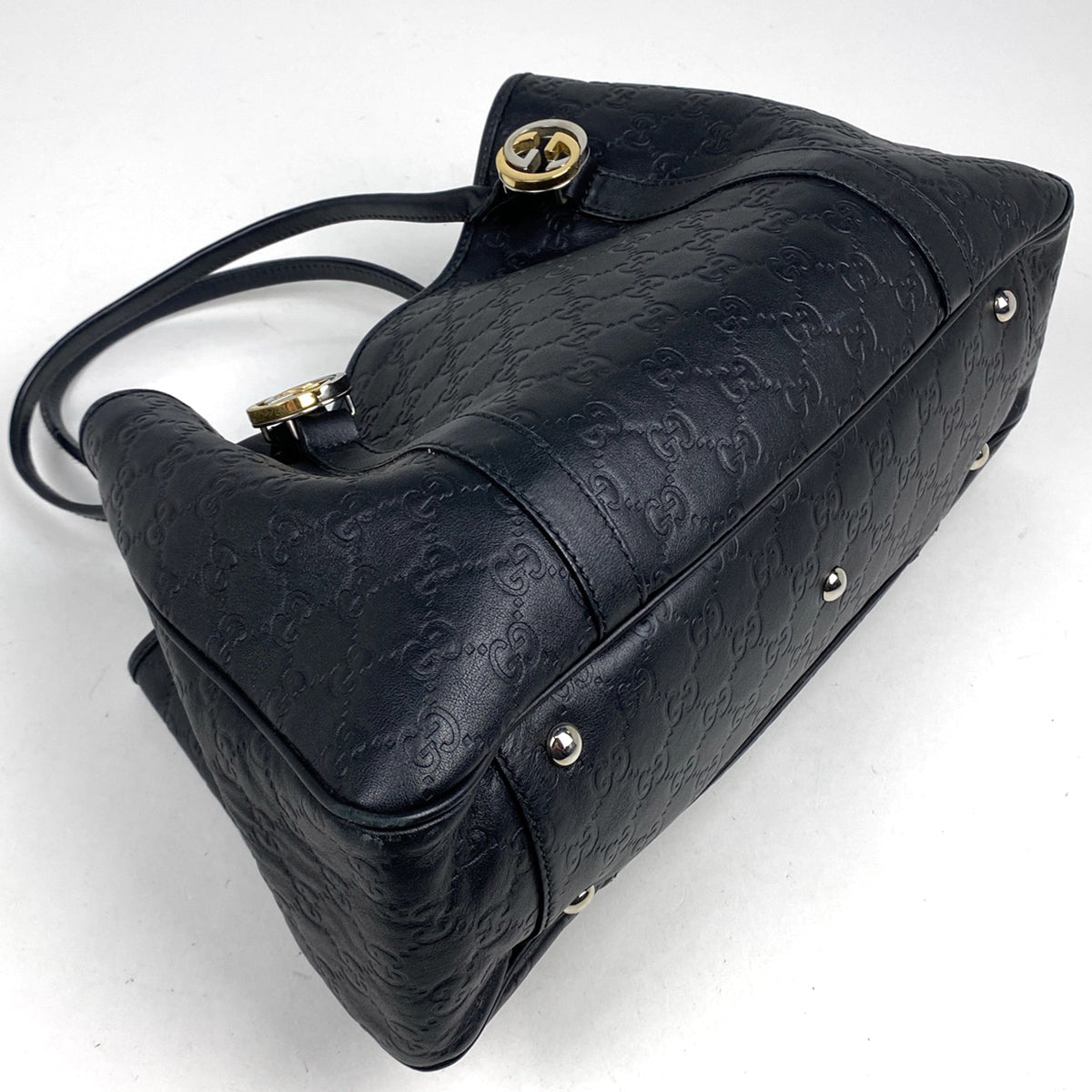 【未使用級】グッチ マイクロシマ レザー GG柄 トート ハンドバッグ ブラック 楽天市場】GUCCI グッチショッピングトートバッグブラック