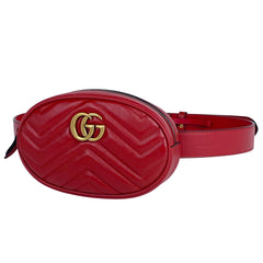 グッチ GGマーモント ウエストバッグ ベルトバッグ ボディバッグ レザー レッド 476434 レディース 【中古】brbag