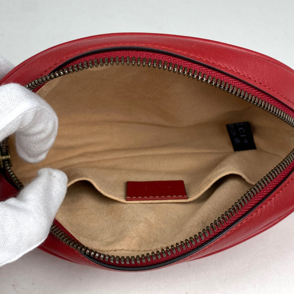 グッチ GGマーモント ウエストバッグ ベルトバッグ ボディバッグ レザー レッド 476434 レディース 【中古】brbag