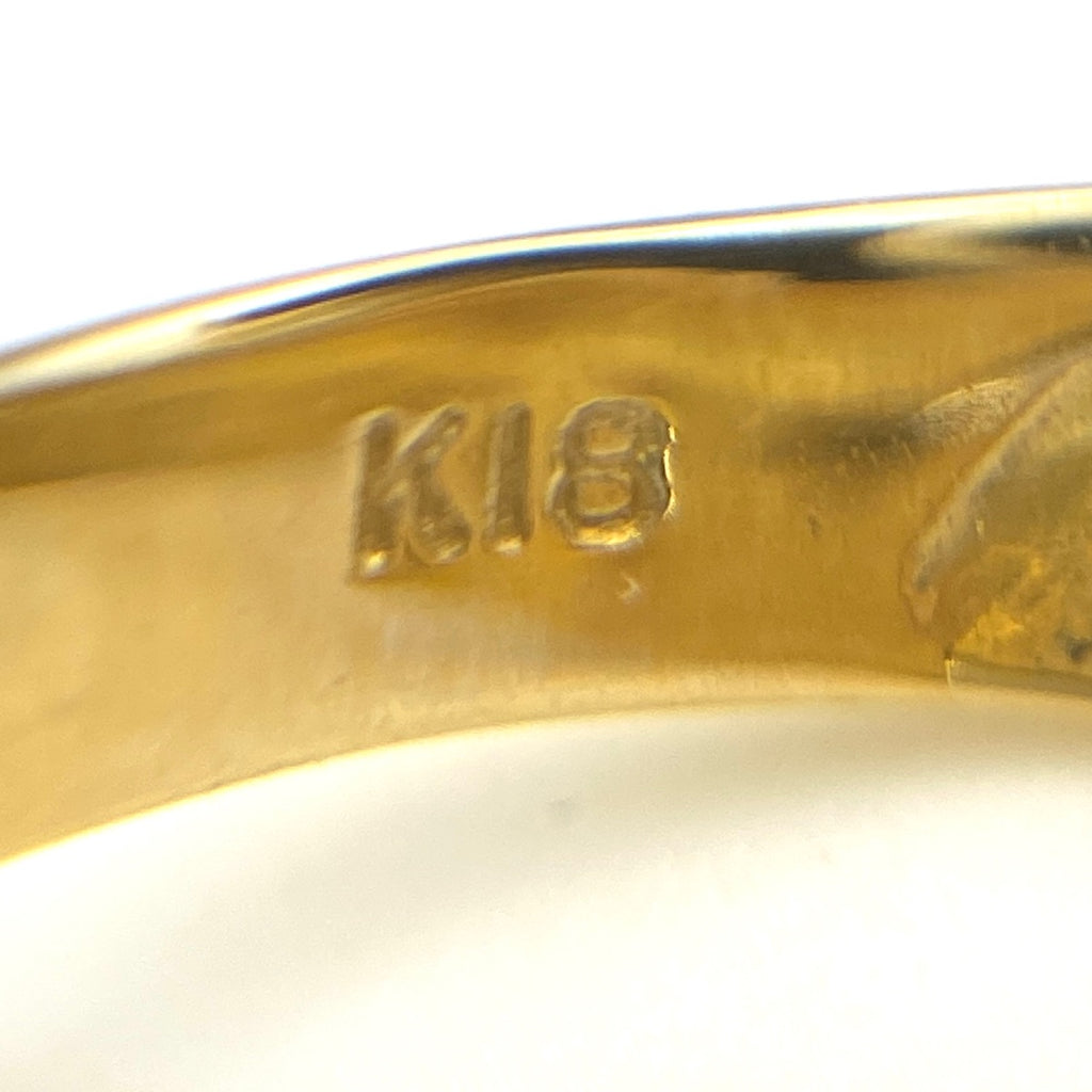 ダイヤモンド デザインリング YG イエローゴールド メレダイヤ 指輪 リング 10号 K18 ダイヤモンド レディース 【中古】nbjwl