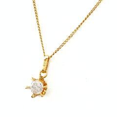 ダイヤモンド デザインネックレス YG イエローゴールド ペンダント ネックレス K18 ダイヤモンド レディース 【中古】nbjwl