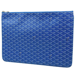 ゴヤール セナ GM 書類ケース ドキュメント クラッチバッグ コーティングキャンバス ブルー レディース 【中古】brbag