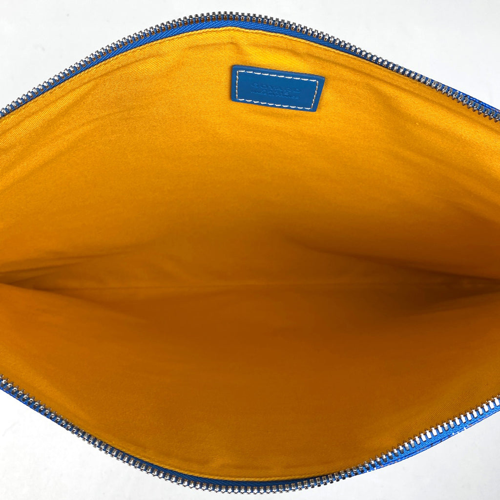 ゴヤール セナ GM 書類ケース ドキュメント クラッチバッグ コーティングキャンバス ブルー レディース 【中古】brbag