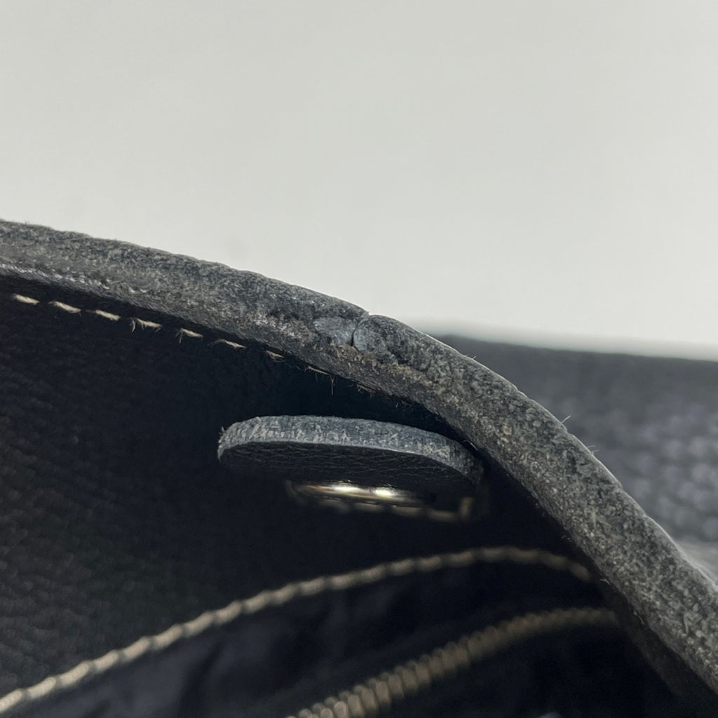 ミュウ ミュウ ロゴ ハンドバッグ ワンショルダー ハンドバッグ レザー ブラック レディース 【中古】brbag