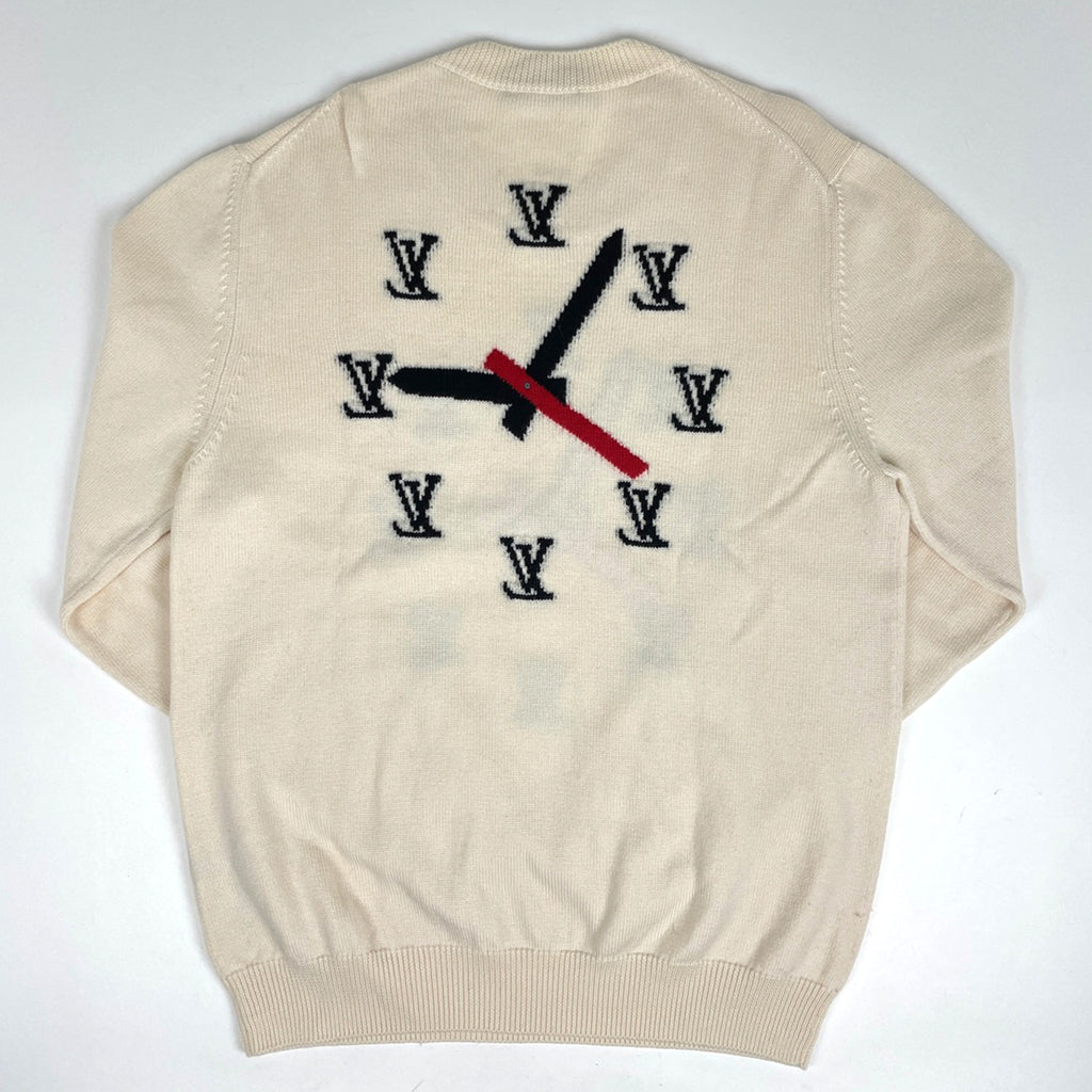 ルイ・ヴィトン クロックインタルシア セーター クルーネック ニット トップス セーター ウール アイボリー メンズ 【中古】brapp