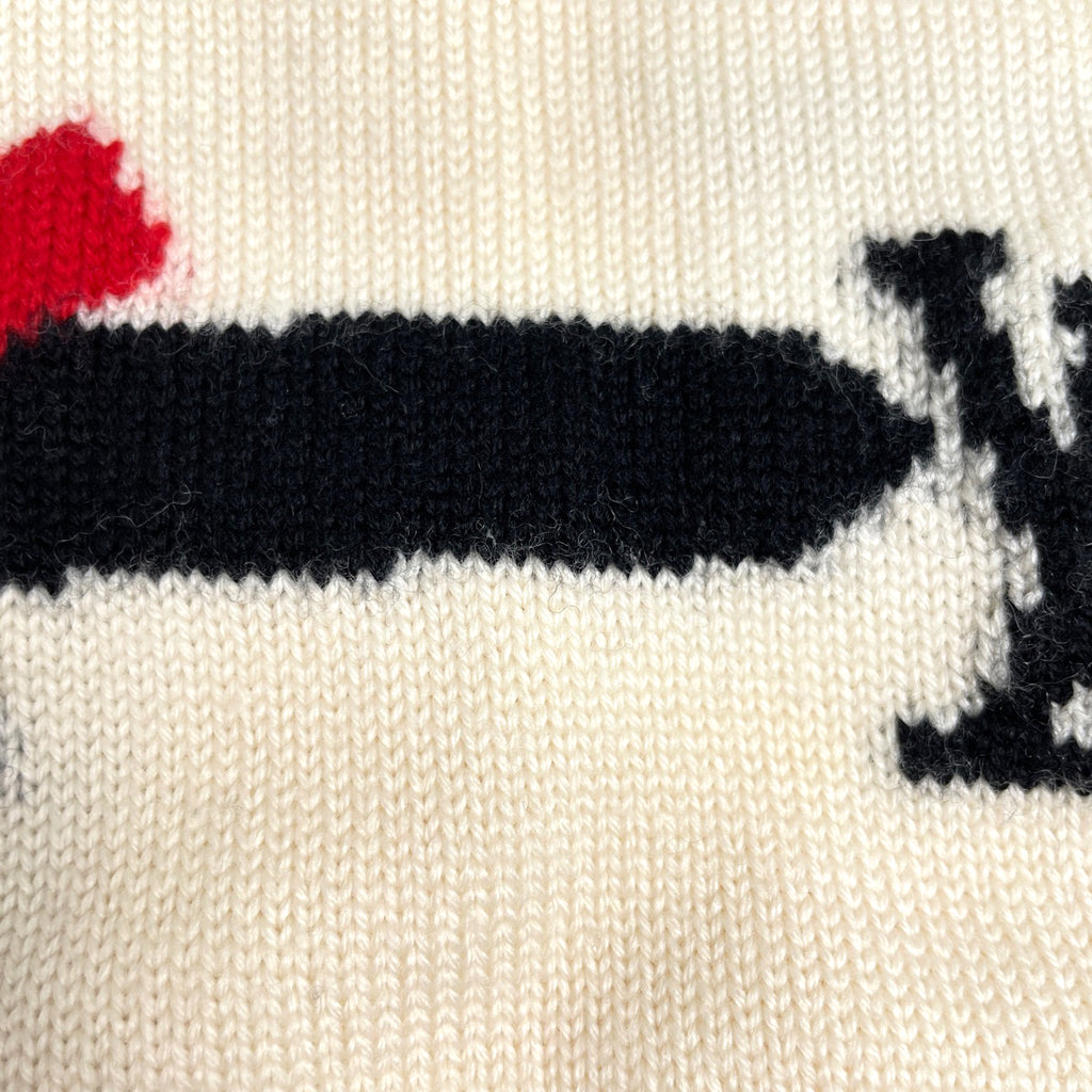 ルイ・ヴィトン クロックインタルシア セーター クルーネック ニット トップス セーター ウール アイボリー メンズ 【中古】brapp
