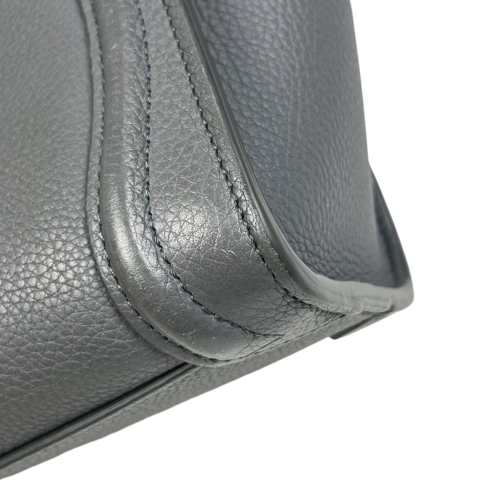 セリーヌ ラゲージ ナノショッパー 2WAY ショルダーバッグ ハンドバッグ レザー グレー レディース 【中古】brbag