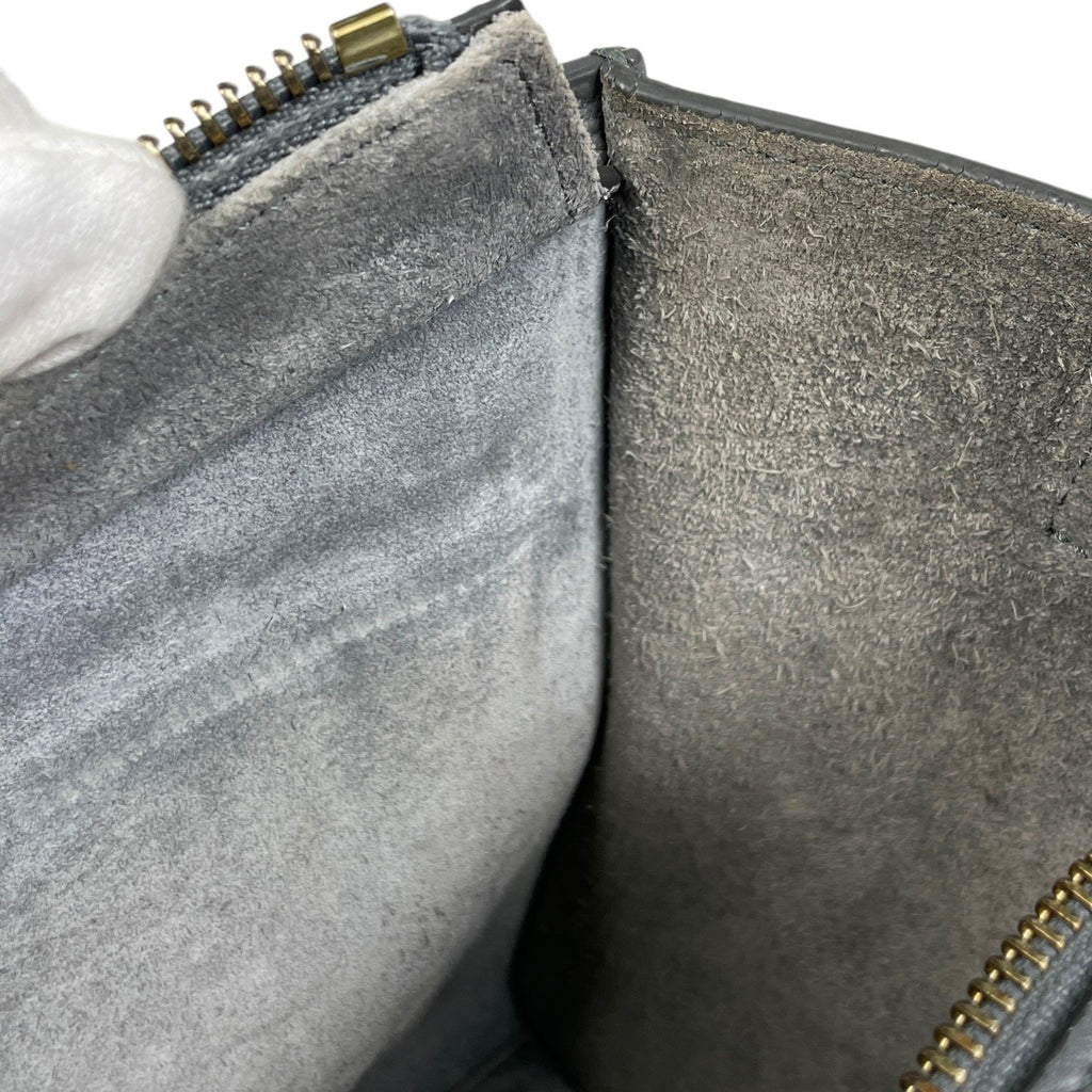 セリーヌ ラゲージ ナノショッパー 2WAY ショルダーバッグ ハンドバッグ レザー グレー レディース 【中古】brbag