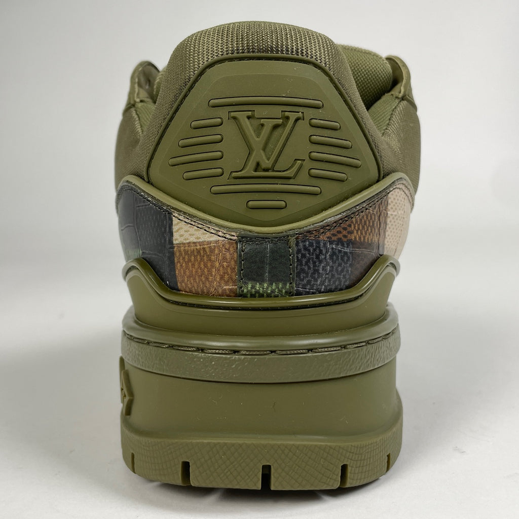 ルイ・ヴィトン LV トレイナー マキシ スニーカー ダモフラージュ ダミエ 靴 スニーカー レザー グリーン メンズ 【中古】brapp