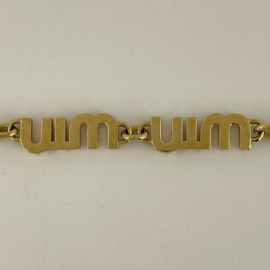 ミュウ ミュウ ロゴ ネックレス チョーカー ネックレス GP ゴールド レディース 【中古】bracc