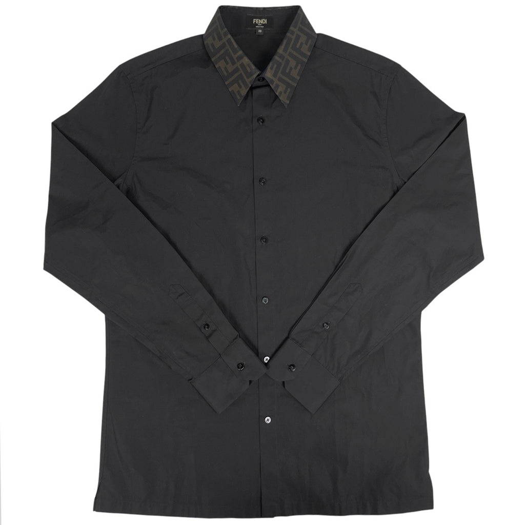 フェンディ 長袖シャツ ズッカ柄 FS0751AP03 シャツ 長袖シャツ 綿 ブラック メンズ 【中古】brapp